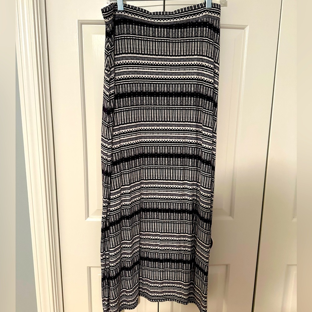 Blue and White Loft Maxi Skirt